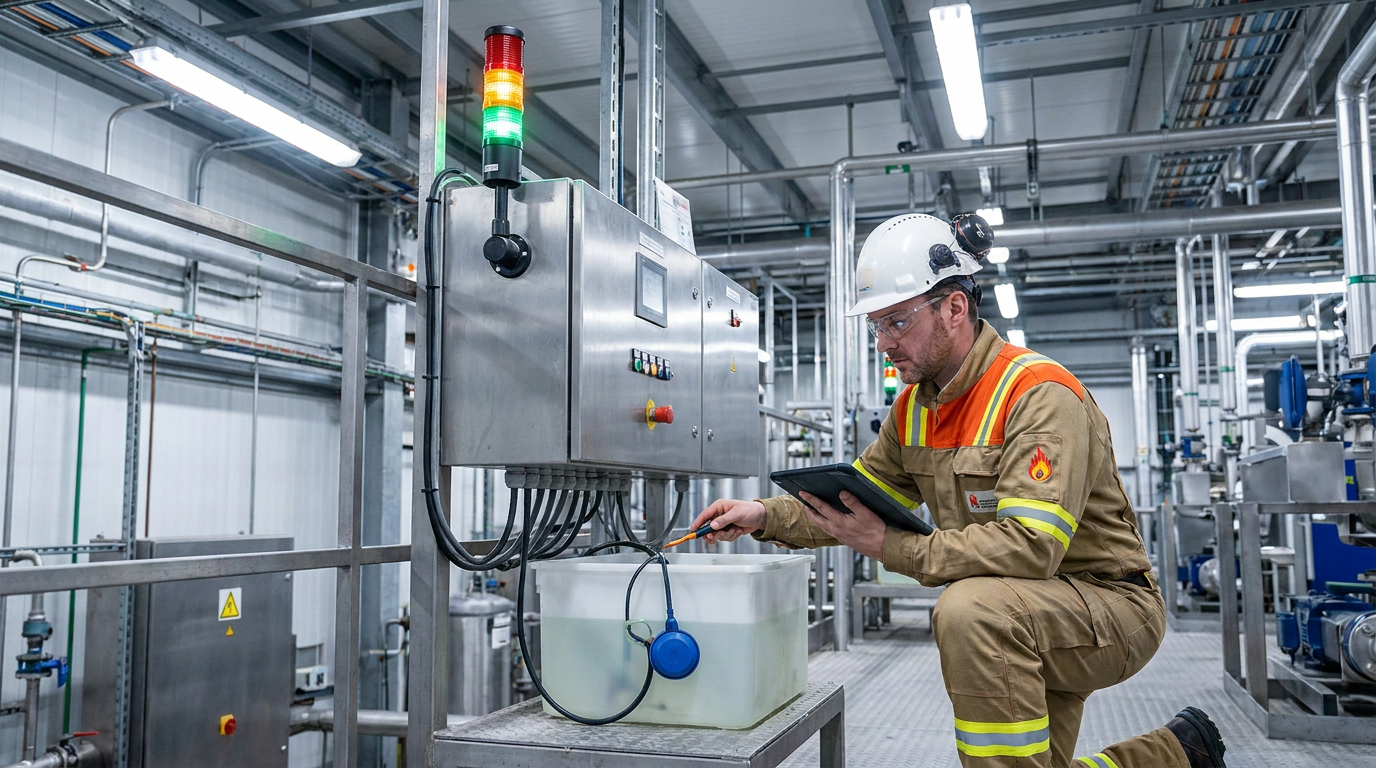 Technician monitoring equipment with signal indication devices