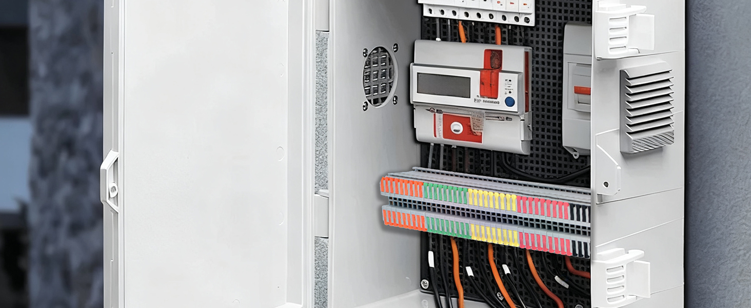 Terminal block wiring installed in an electrical cabinet