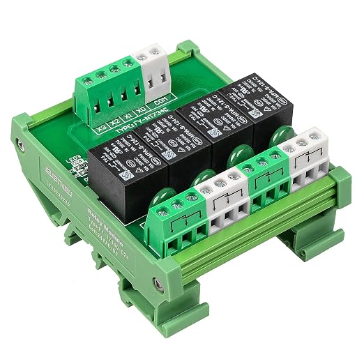 4-channel SPDT DIN-rail relay interface board