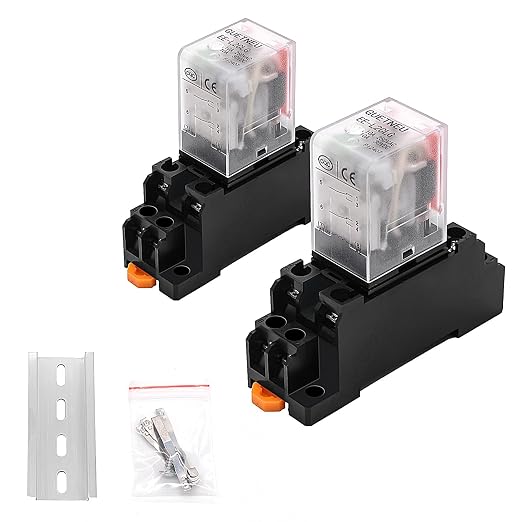 2-pack electromagnetic power relays, 8-pin DPDT 12VDC